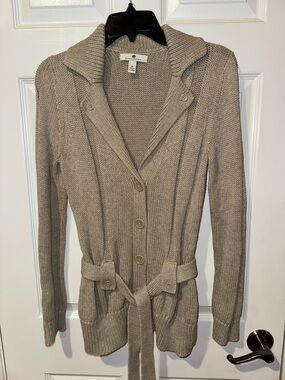 Banana Republic Taupe Belted Knit Cardigan